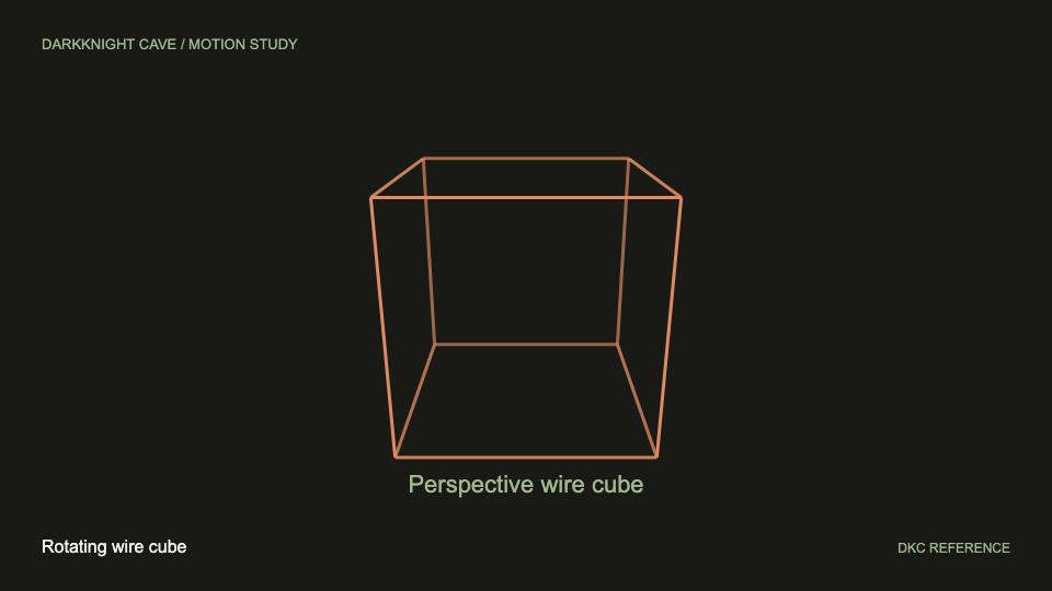 Rotating wire cube, DKC reference still